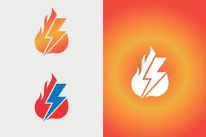 fuoco elettrico fulmine logo design vettore