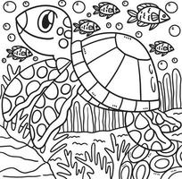 tartaruga animale colorazione pagina per bambini vettore