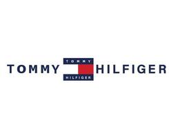 tommy hilfiger simbolo logo rosso e blu con nome Abiti design icona astratto calcio vettore illustrazione con bianca sfondo