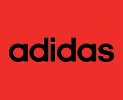 adidas nome simbolo logo nero Abiti design icona astratto calcio vettore illustrazione con rosso sfondo