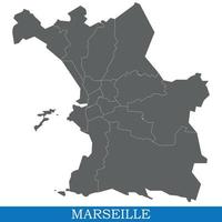 alto qualità carta geografica città di Francia vettore