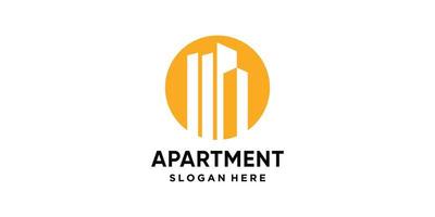 appartamento logo design modello con cerchio concetto vettore