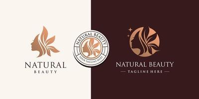natura bellezza logo design con creativo concetto premio vettore