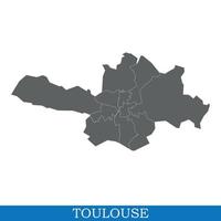 alto qualità carta geografica città di Francia vettore