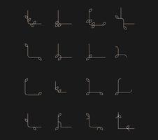 estetico confine angolo le foglie linea vettore