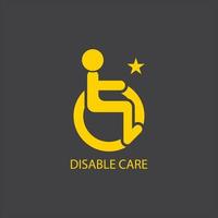 Disabilitato icona illustrazione isolato vettore cartello simbolo