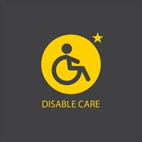 Disabilitato icona illustrazione isolato vettore cartello simbolo