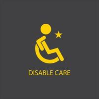 Disabilitato icona illustrazione isolato vettore cartello simbolo