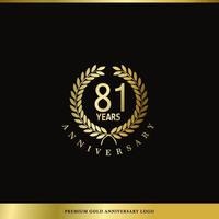 lusso logo anniversario 81 anni Usato per Hotel, terme, ristorante, vip, moda e premio marca identità. vettore