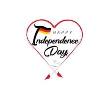 contento indipendenza giorno di Germania. aereo disegna nube a partire dal cuore. nazionale bandiera vettore illustrazione su bianca sfondo.