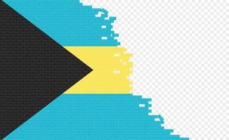 il Bahamas bandiera su rotto mattone parete. vuoto bandiera campo di un altro nazione. nazione confronto. facile la modifica e vettore nel gruppi.