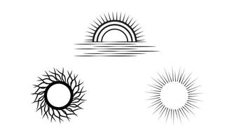 impostato di sole vettore linea arte logo simbolo disegno, astratto sole fascio illustrazione design