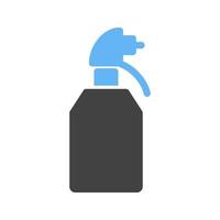 spray bottiglia glifo blu e nero icona vettore