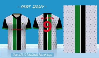 modello di jersey sportivo e t-shirt mockup vettoriale di design in jersey sportivo. design sportivo per calcio, badminton, corse, maglia da gioco.