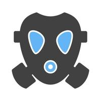 ossigeno maschera glifo blu e nero icona vettore