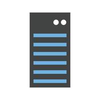 server Rete glifo blu e nero icona vettore