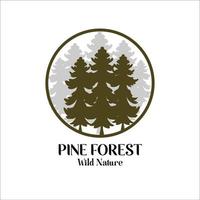 logo pino foresta decorazione vettore