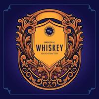 lusso Vintage ▾ Whisky etichetta telaio illustrazioni vettore