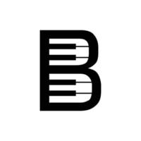 lettera B pianoforte musicale semplice logo vettore