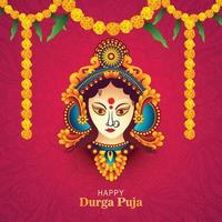 indiano Dio Durga nel contento Durga puja subh Navratri sfondo vettore