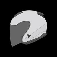 colore bloccare casco metà viso vettore illustrazione, casco concetto, linea arte vettore, vettore arte