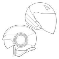 impostato di modello casco metà viso, linea arte casco vettore illustrazione, linea arte vettore, casco vettore