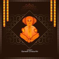 contento ganesh Chaturthi indù religioso Festival sfondo design vettore