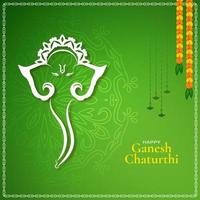 contento ganesh Chaturthi indiano Festival celebrazione sfondo vettore