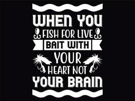 file di design per t-shirt da pesca vettore