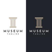 musei, Museo colonne, Museo linee, Museo pilastro loghi. musei con minimalista e moderno concetti. loghi può essere Usato per aziende, musei e imprese. vettore