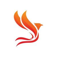 Fenice ala fiamme logo design vettore