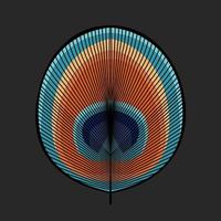 geometrico stilizzato occhio di pavone piuma vettore illustrazione