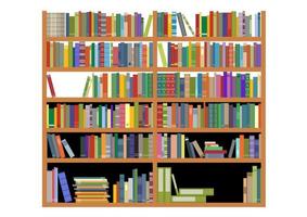 libreria con libri vettore