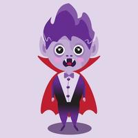 Halloween celebrazione con bambino vampiro vettore