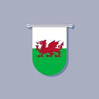 illustrazione di Galles bandiera modello vettore