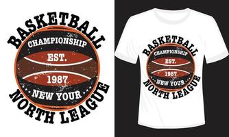 pallacanestro campionato nord lega nuovo York maglietta design vettore