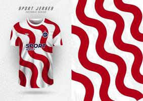 gli sport maglie, maglie, in esecuzione camicie, bianca più rosso zigzag. vettore