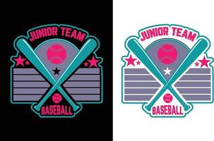 junior squadra baseball t camicia design vettore