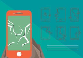 Vettore gratis dello schermo del telefono incrinato