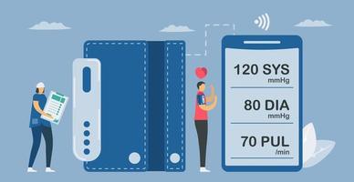 sfigmomanometro da braccio con modulo wireless vettore