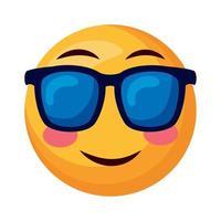 emoji viso con occhiali da sole vettore