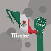 Messico indipendenza lettering carta vettore