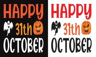 contento 31 ottobre Halloween maglietta vettore design