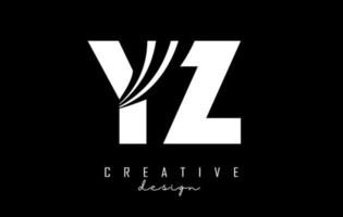 creativo bianca lettere yz y z logo con principale Linee e strada concetto design. lettere con geometrico design. vettore