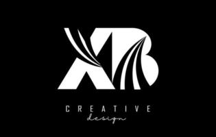 creativo bianca lettere xb X B logo con principale Linee e strada concetto design. lettere con geometrico design. vettore