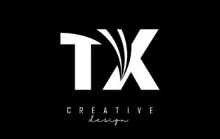 creativo bianca lettere tx t X logo con principale Linee e strada concetto design. lettere con geometrico design. vettore