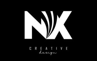 creativo bianca lettere nx n X logo con principale Linee e strada concetto design. lettere con geometrico design. vettore