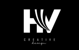 creativo bianca lettere hv h v logo con principale Linee e strada concetto design. lettere con geometrico design. vettore