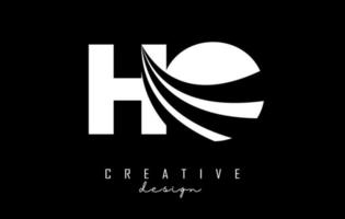 creativo bianca lettere ho h o logo con principale Linee e strada concetto design. lettere con geometrico design. vettore