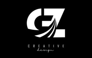 creativo bianca lettere gz g z logo con principale Linee e strada concetto design. lettere con geometrico design. vettore